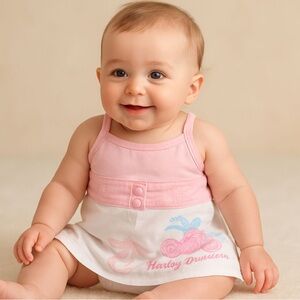 Baby Girl Harley-Davidson Dress 6-9M Pink & White Motorcycle